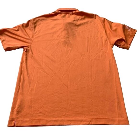 Nike Golf Polo Shirt Mens Size Large Orange FitDry Charity Logo On Sleeve Casual - Picture 5 of 5